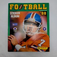 1988 Panini Football Sticker Book John Elway Cover - Complete