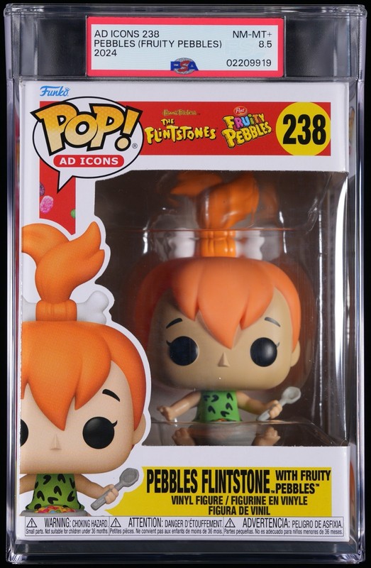 PSA 8.5 Funko Pop! AD Icons Pebbles Flintstone With Fruity Pebbles #238