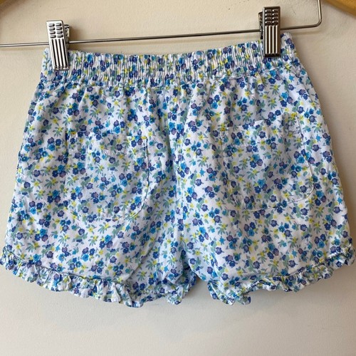 Mini Boden Elastic Waist with Drawstring Ruffle Floral Sweat Shorts Blue Size 6Y - Picture 2 of 8