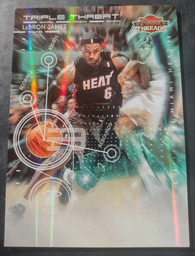 2010-11 Panini Threads Triple Threat Holo 12/99 Lebron James #5 - Picture 3 of 11