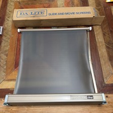 Vintage Da-Lite Handy Portable Projector Screen 18x18 Pull Up  Made In USA
