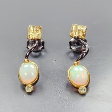 Orecchini opale naturale fatti a mano in argento sterling 925 /E133564