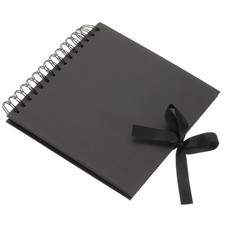 Scrapbook Photo Albums, 8x8 Inch 80 Pages with Ribbon, Black, 1 Pcs
