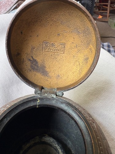 Antique Marshall Fields & Co Viking Bronze Ink Well, No Insert - Picture 8 of 11