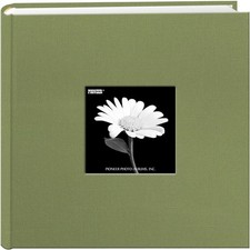 Fabric Frame Cover Photo Album 200 Pockets 4  x 6  , Sage Green