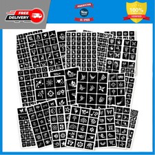 575pcs Temporary Tattoo Stencils 20 Sheets Henna Body Art Glitter Painting Kit