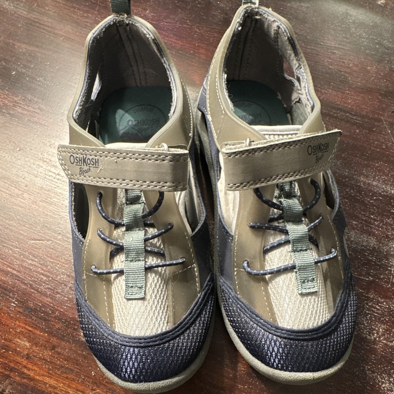 OshKosh B'gosh Topaz Unisex Kids Casual Sneakers Gray/Blue Hook & Loop 13M
