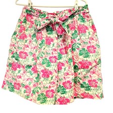 Vintage Lilly Pulitzer White Label Baggy Knee-Length Shorts, Self Belt, Sz 12