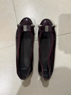 Stuart Weitzman Womens burgundy Bow Flats Size 8.5 balletcore coquette girl Y2K 