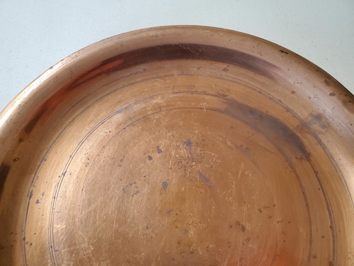 Vintage Copper Pedestal Serving Platter 11" Diameter Marked "Butterworth 507" - Picture 4 of 13