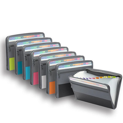 Accordion File Organizer with Safe Zipper, 13 Pocket Expanding File Folder with 