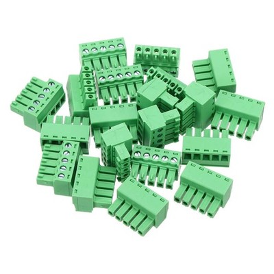 20 PCS 5Pin PCB Mount Screw Terminal Block Connector 3.81mm 0.15 Inch Pitch