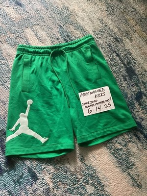 NWT Nike Air Jordan Essentials Fleece Shorts Green/White Men s Sz M FREE SHIP!!