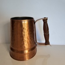 Gregorian Copper Tankard Mug Wooden Handle USA Made Holds 20 Oz ca. 40s-60s