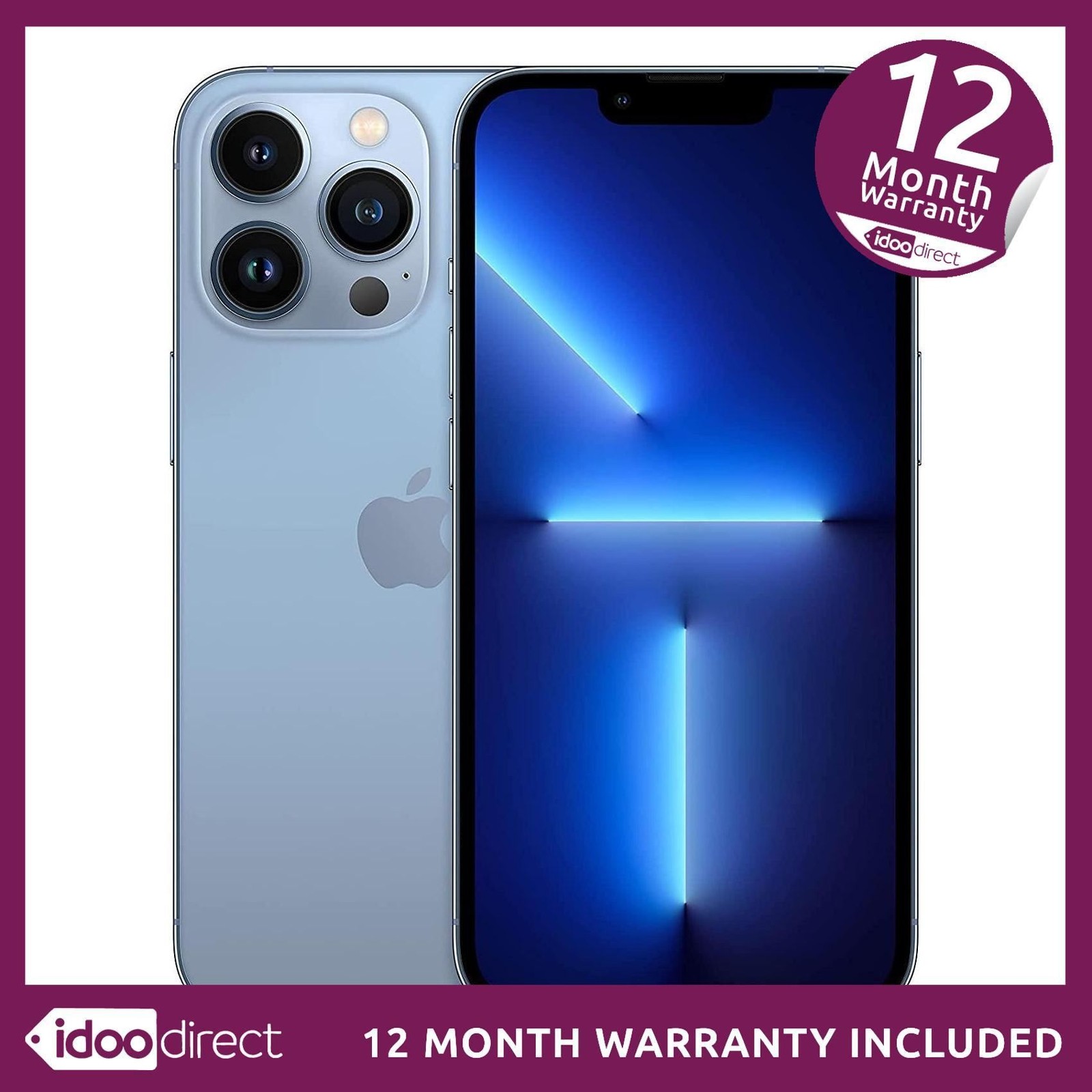 Apple iPhone 13 Pro A2638 128GB Smartphone Mobile Sierra Blue Unlocked GRADE C>