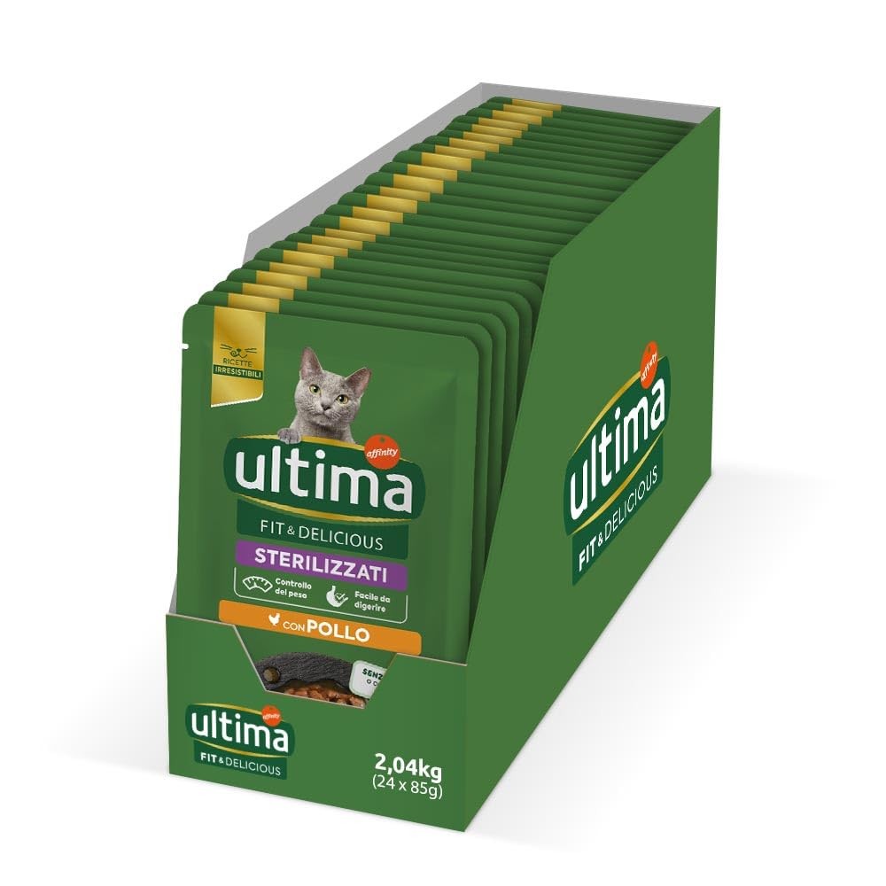 Ultima Cibo Umido per Gatti Fit & Delicious con Pollo 24 Buste da 85g