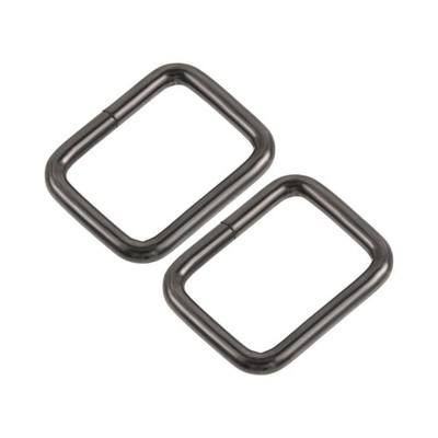 Metal Rectangle Ring Buckles 25 x 20mm Inner Dimensions Black 15pcs