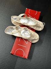 CAPEZIO Girls Pink Leather And Canvas Cobra Ballet Shoes Size 12M