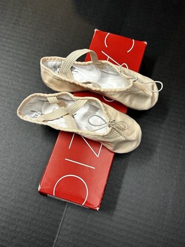 CAPEZIO Girls Pink Leather And Canvas Cobra Ballet Shoes Size 12M