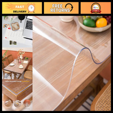 Clear Table Cover Protector 40x84 Inch - 1.5mm Thick Clear Plastic Table Pad for