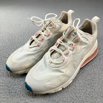 Nike Air Max 270 React Shoes Womens Size 9.5 White Pink Sneakers AT6174-100