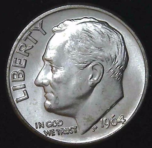 1964-D 10C Roosevelt Dime BU 90% Silver 26owt0306-3