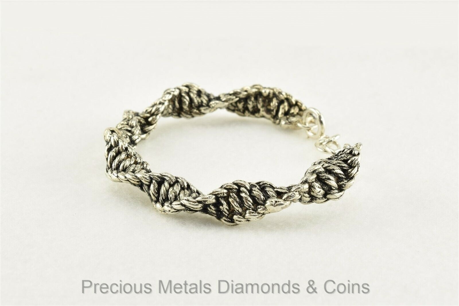 Unique Handcrafted Twisted Rope Solid Sterling Si… - image 2