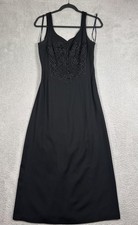 Carole Little Dress Womens 6 Black Corset Lace Up Midi Sleeveless Goth