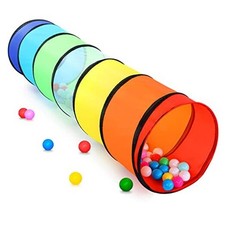 Kids Play Tunnel Tent for Toddlers, Colorful Pop Up Crawl Tunnel Rainbow Tunnel