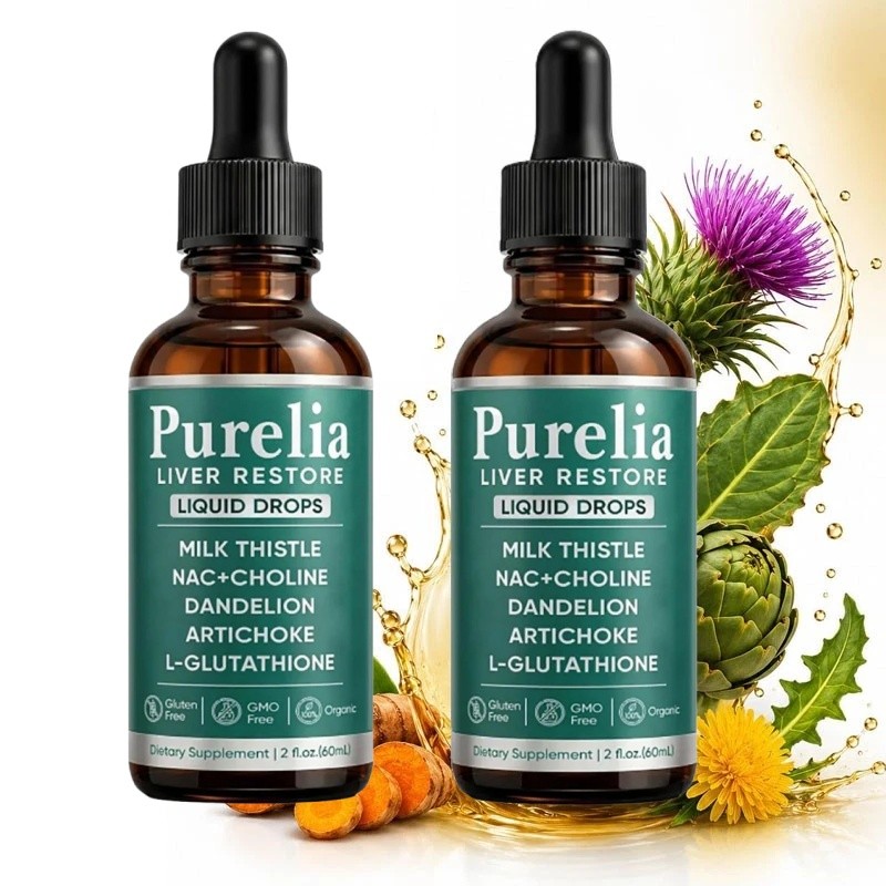 2pcs Purelia Liver Restore Drops Complete Liver Detox Support Supplement 60ml US
