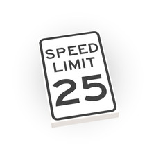 25 MPH Speed Limit Street Sign - 2x3 Tile Minifig Scale - Brick City Custom