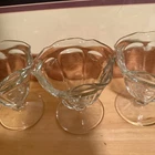 Vintage Anchor Hocking Ice Cream Sherbet Glasses Retro Dessert Dishes - set of 4