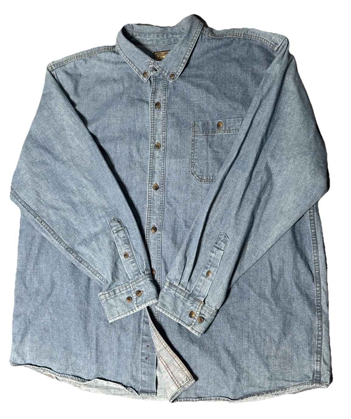 C.E. Schmidt Workwear Denim Blue Size 2xl Casual Button-Down Shirt