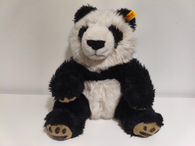 Steiff 2005 ''Manschli'' Pandabär sitzend - Vintage weiches Kuscheltier mit Knopf