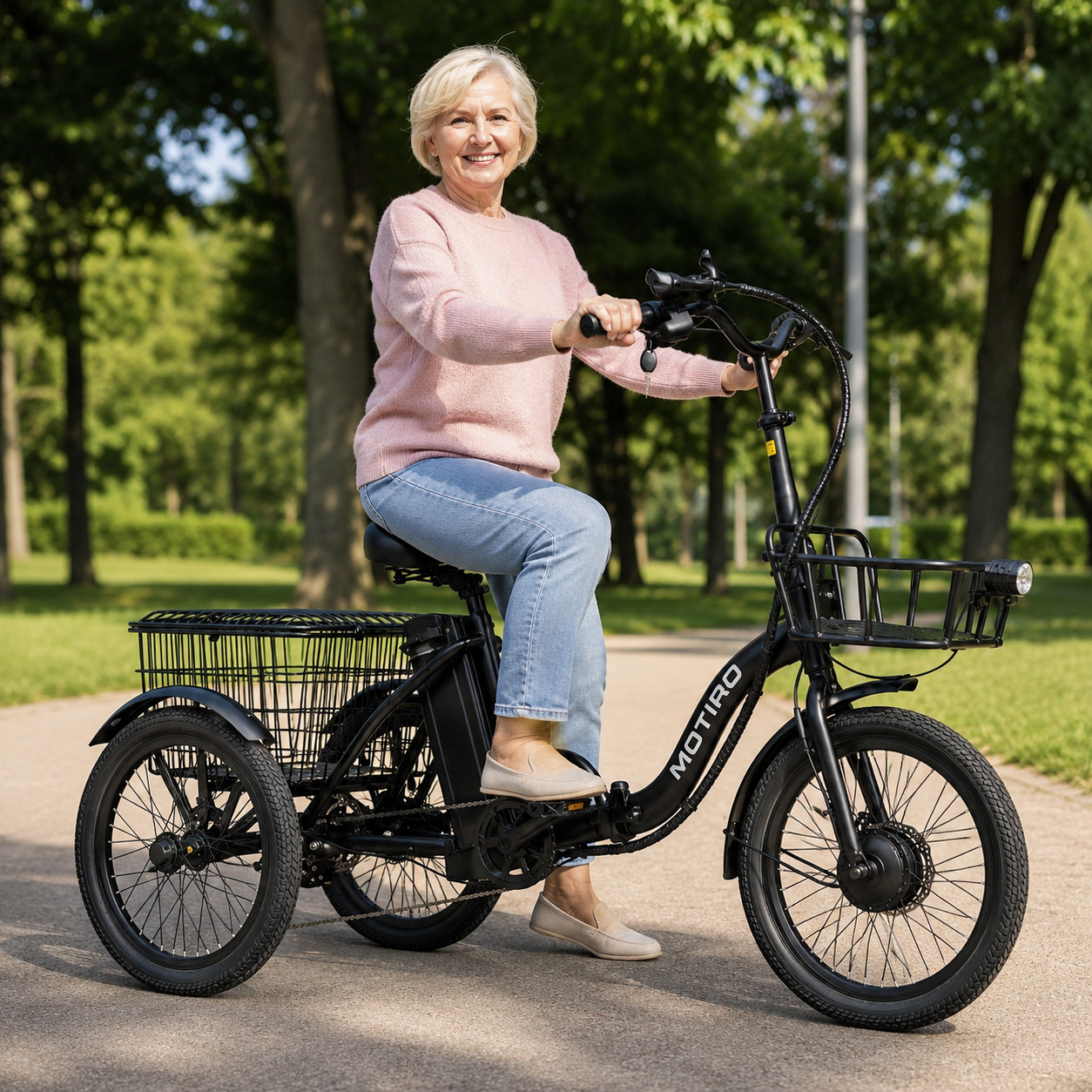Triciclo Elettrico Adulti 20 Pollici Pieghevole 36V Bici Cargo 6 Velocità foto 6