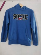 Sonic The Hedgehog Blue Hoody Sweatshirt Jumper Kids Boys Girls Size 10-11 Yr