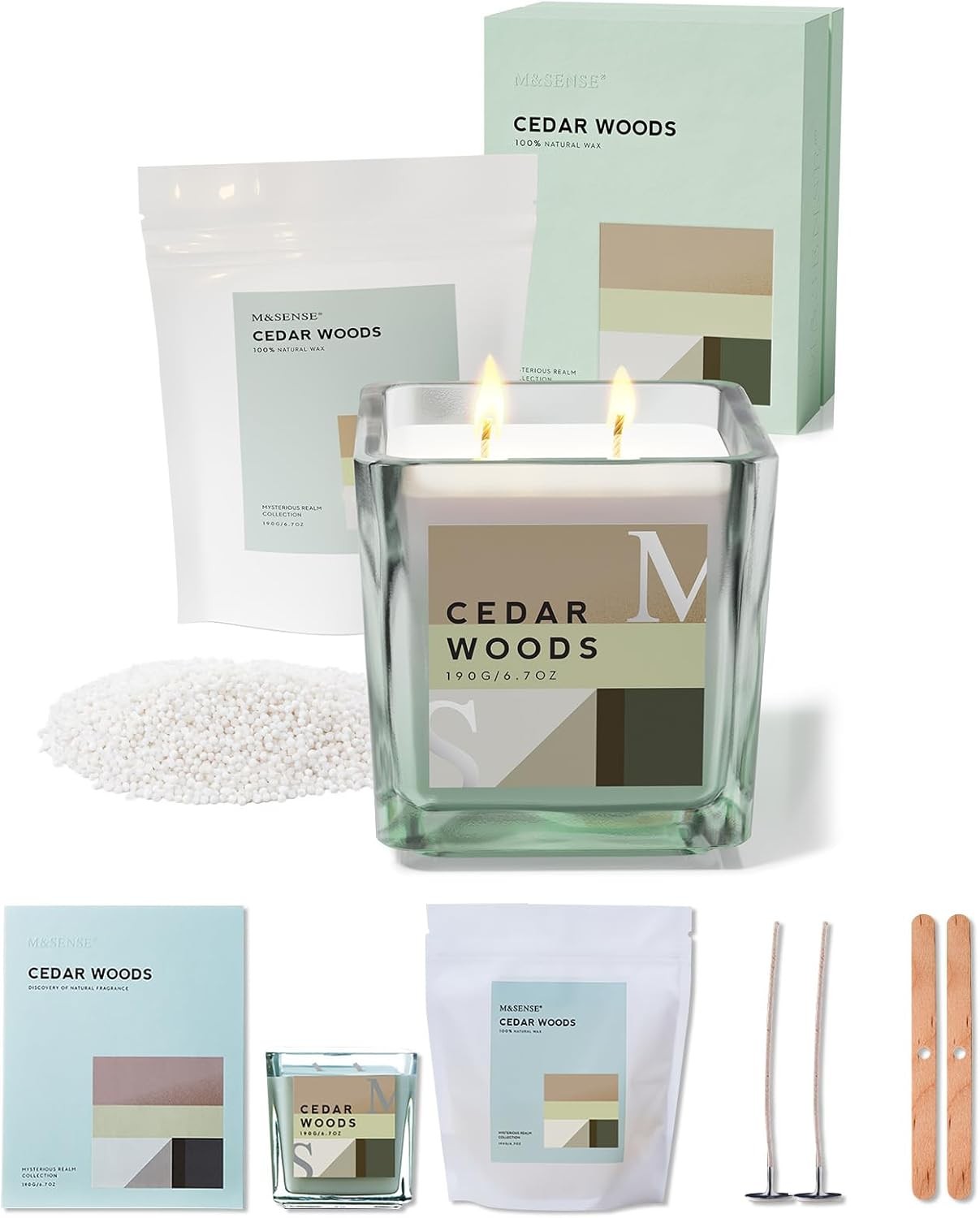 Cedarwood Scented Candles Set with Refills for Candle Making，14.3 oz/0.8 lb S...