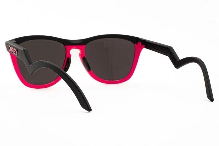 Oakley OO9289-0455 Sunglasses Frogskins Hybrid Matte Black Neon Pink Prizm Black - Image 2 of 4