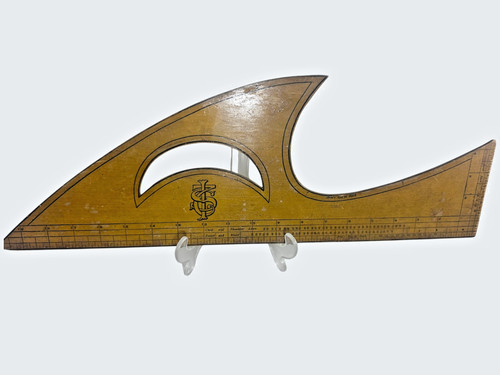 VTG Antique Mrs T E Sipe Independent Tailor System Curved Dressmakers Ruler Wood