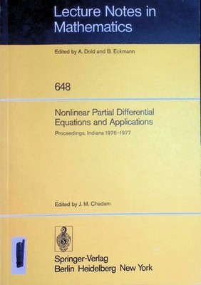 Nonlinear Partial Differential Equations and Applications: Proceedings of a Spec