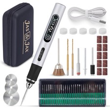 Engraving Pen With 54 Bits - USB Rechargeable Mini Electric Engraver, Silver