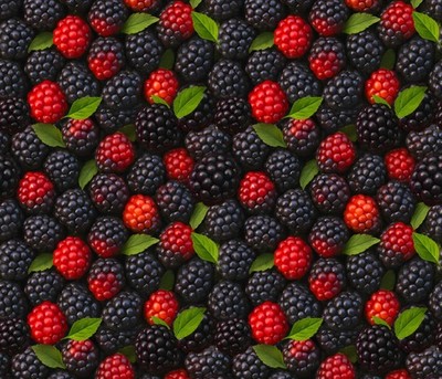 Food Fabric | Fruits & Veggies Packed Blackberries | David Textiles YARD