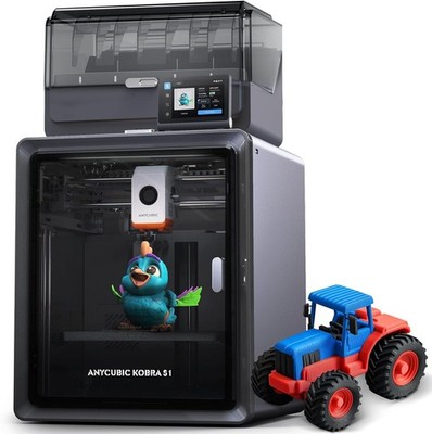 ANYCUBIC Kobra S1 Combo 3D Printer with Auto Calibration fits Computer, Black