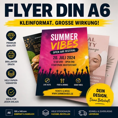 Flyer DIN A6 drucken lassen | beidseitig farbig | 100-5000 Stk - Bild 1 von 3