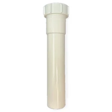 Sink Tailpiece 1-1/2 inch x 8 inch Tube Plastic Extension Fitting w/Flange Nut