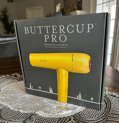 drybar Buttercup Pro Hair Dryer Yellow w/ Diffuser, Ionic, Cool Shot