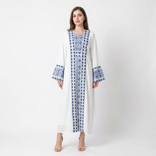 Samra Thobe - Women  s Embroidered Dress, Perfect for Eid, Abaya, Ramadan
