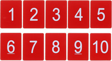 10PCS Rectangle Number Tags 1-10, 3X4Cm Number Key Tags Plastic Numbered for Org