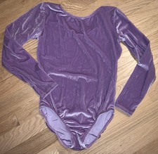 Purple Sparkly Soft Gymnastics Dance Leo Leotard Motionwear Child Large 12 14 CL