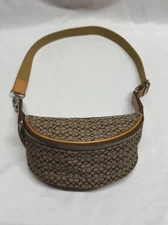 Coach Waist Bag Fanny Pack Initial Logo Adjustable Strap Brown & Beige F05093